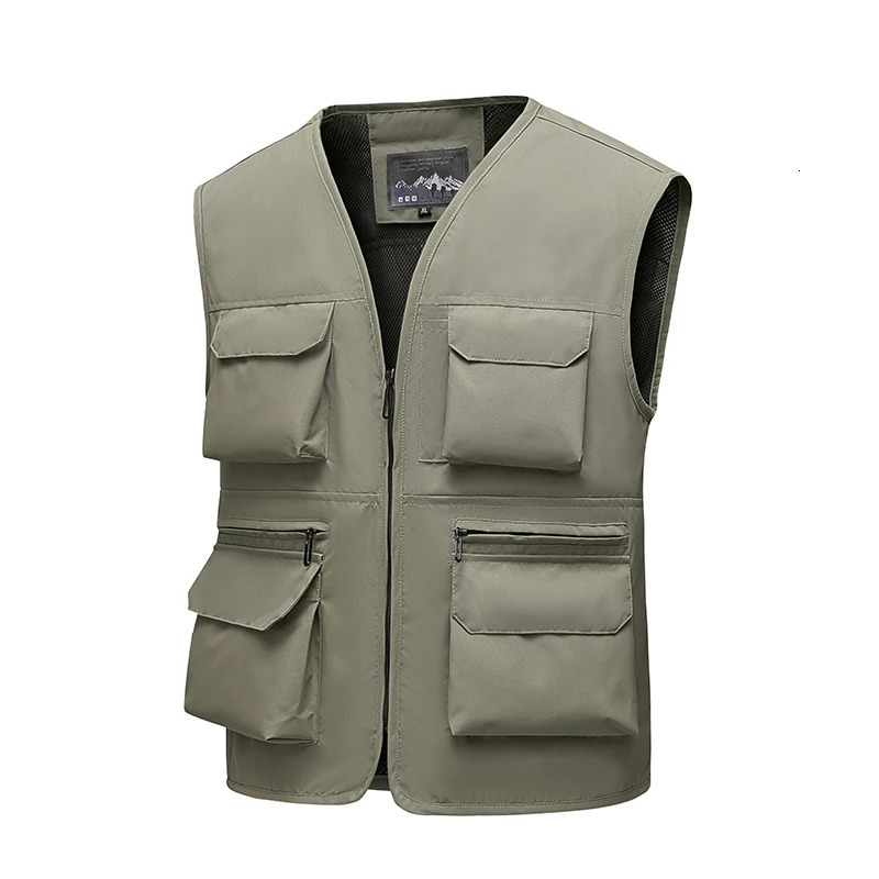 Summer mens outdoor casual vest breathable multi pocket pography fishing vest a must-have for mens outdoor exploration 250617