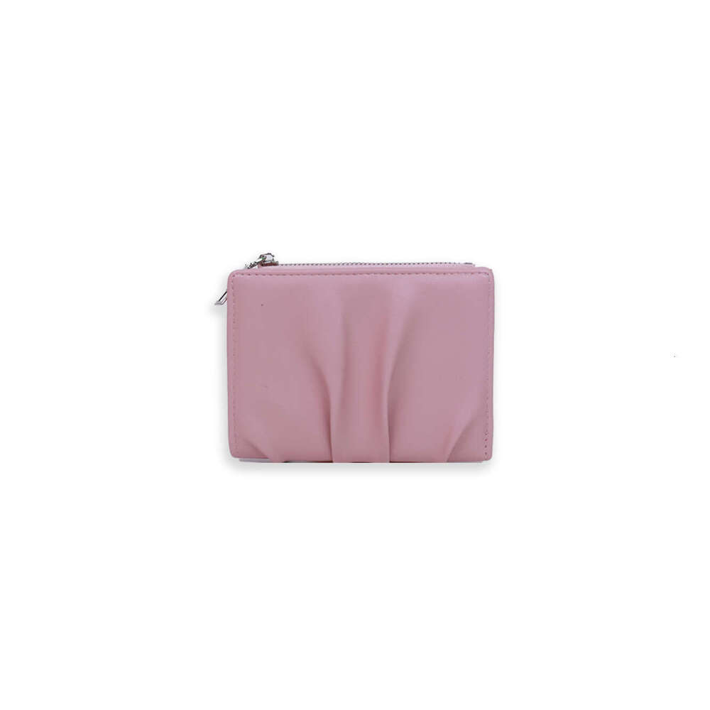 Pleated Texture Women's Short Exquisite Small Internet Celebrity Coin Purse Versatile Card Holder Student Wallet