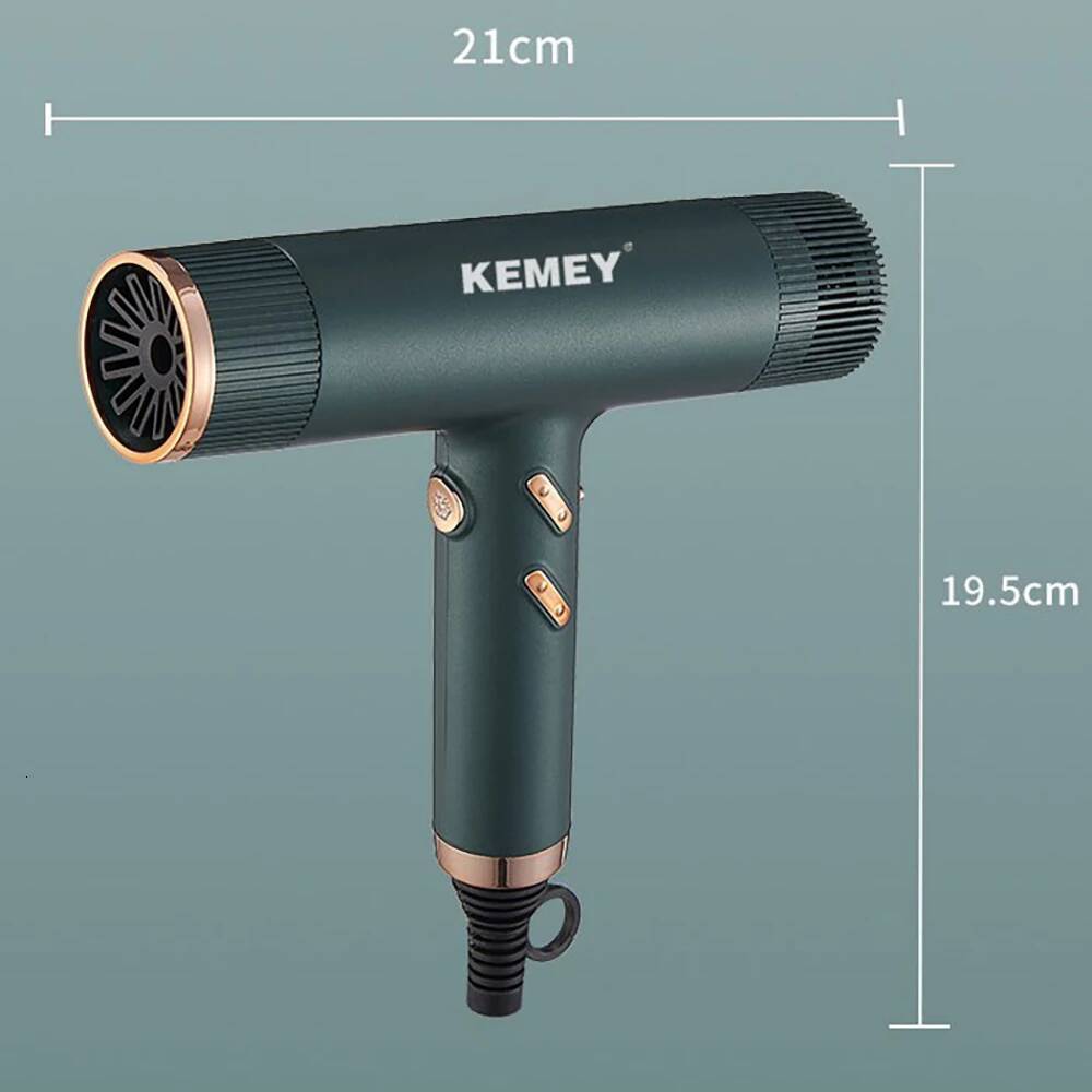 Kemei Professional Ionic Hair Powerful 1500W Fast Drying Low Noise Blow Dryer 2 Concentrator Nozzle 1 Diffuser Attachments