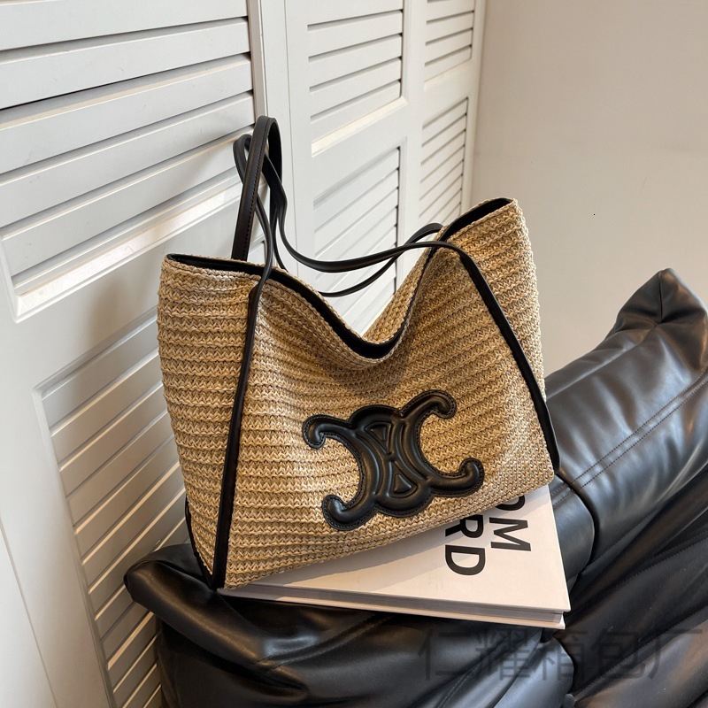 Free Shipping Designer Bag Large Luxury Bag Capacity Straw Woven Bag For Women 2025 New Handmade Woven Bag Vacation Beach Shoulder Bag Trendy Fashion 