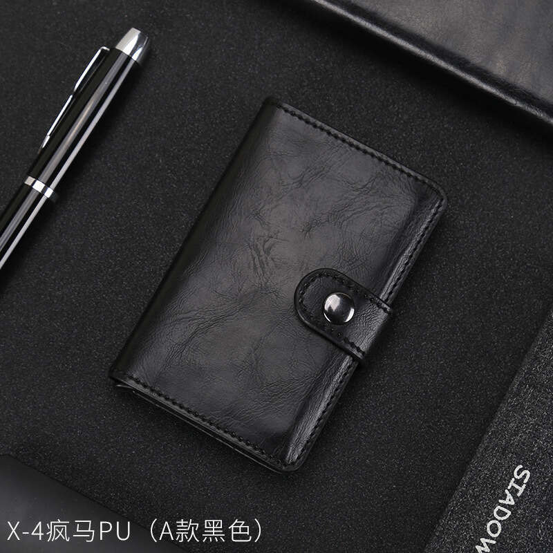 New Men's Wallet Carbon Fiber Aluminum Alloy Holder Automatic Ejector Buckle Card Clip