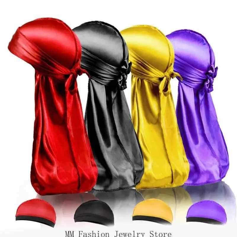 Mens Long Tail Headwrap Breathable Silky Turban Durag for Dreadlocks Braid for Post Swim and Workout Everyday Headwear M250623