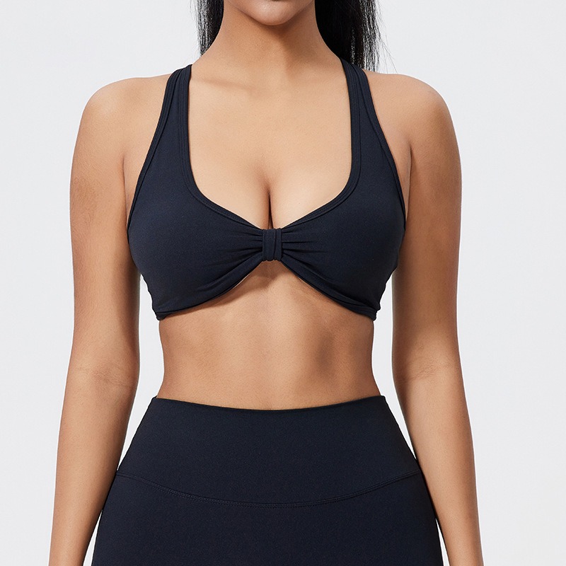 Tight-Fitting Pleat Design Running Underwear - Adjustable Yoga High Support Top Yoga Bra