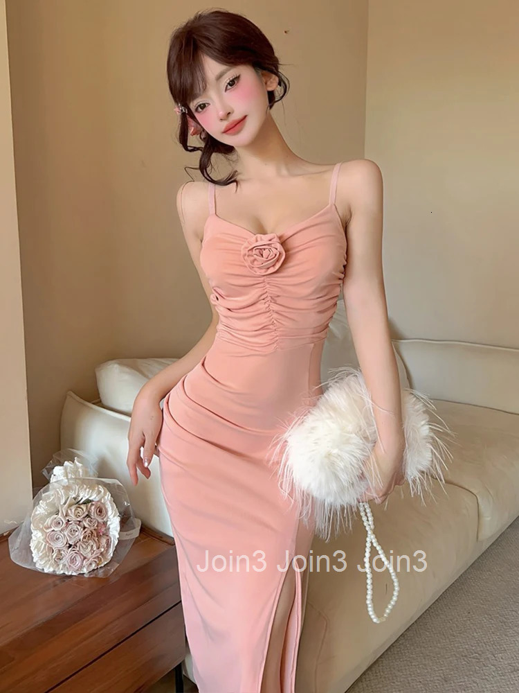 Women Clothes Y2K Solid Sexy Strap Backless Skinny Midi Pencil Dress Elegant Fashion Evening Party Club Prom Vestidos Robe New