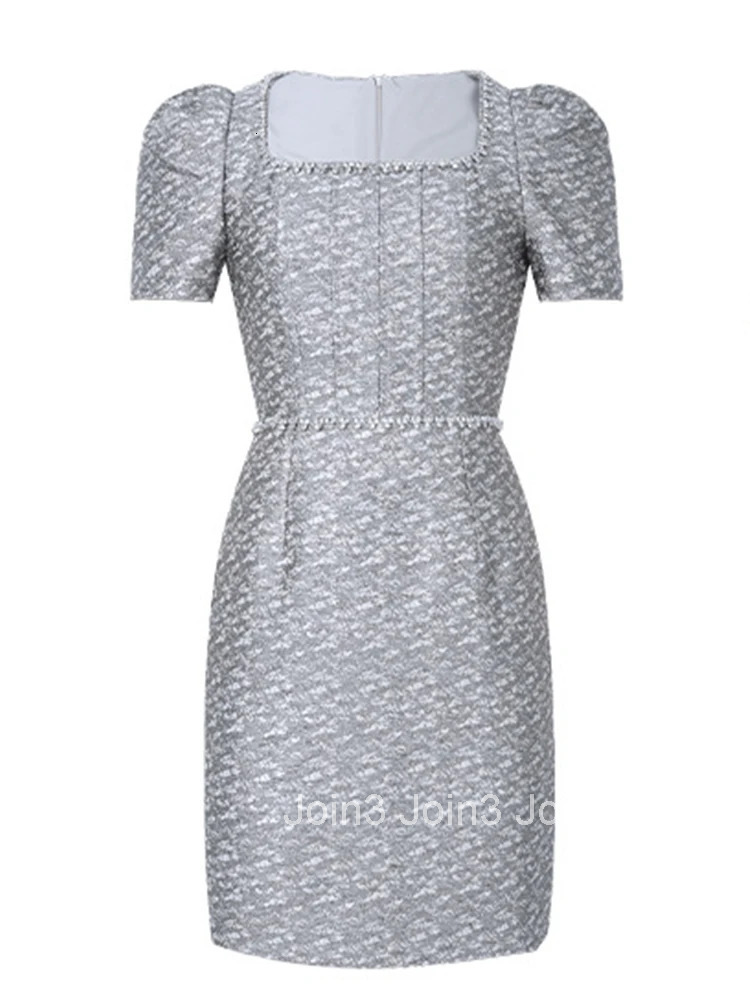 Women Clothes Vintage Sexy Square Neck Slim Mini Short Pencil Dress Elegant Luxury Ladies Fashion Party Prom Vestidos Summer New