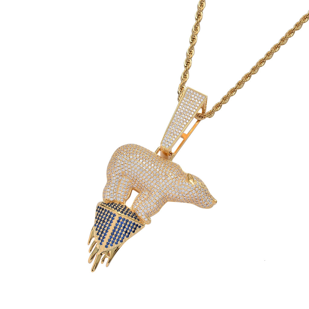 Luxury Moissanite Jewelry New Hip Hop Accessory Glacier Polar Bear Pendant Iced Out Pendant Pass the diamond tester