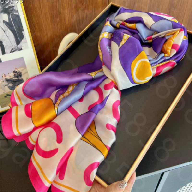 Designer scarf silk scarf for women Color brands Wholesale famous style design 100% silk scarves of woman solid colors soft Shawl elegant women flowers 180-90cm scarf