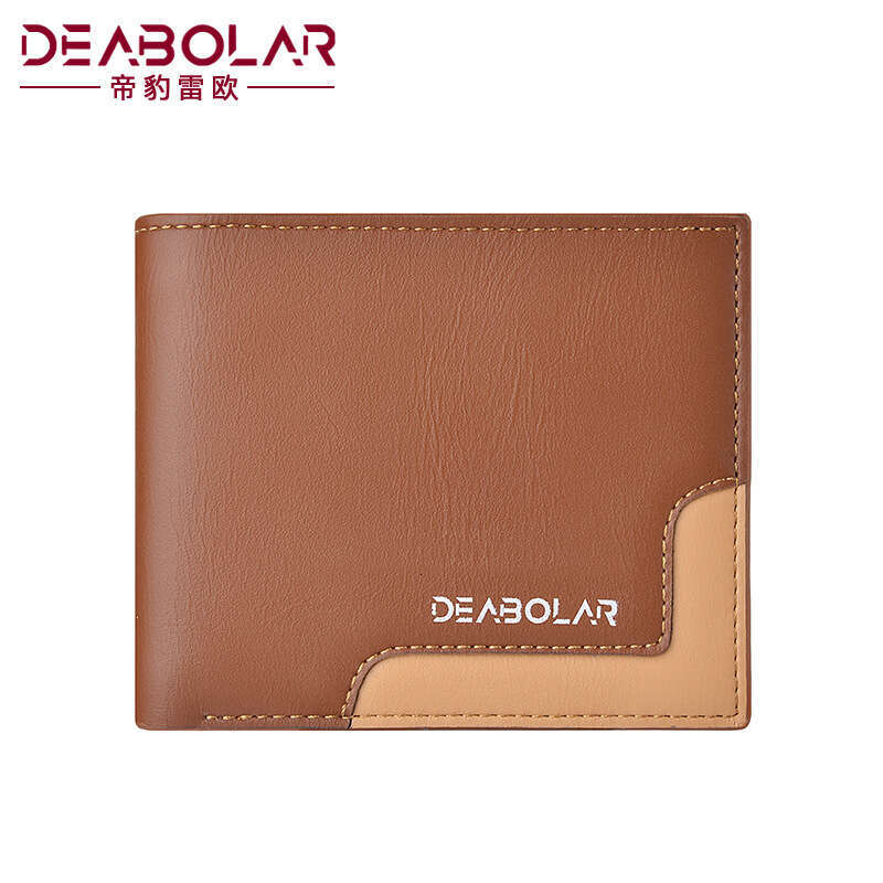 2021 Fashion Men's Personality Soft Leather Wallet Short Style Multi-Card Slot Large Capacity Coin Purse