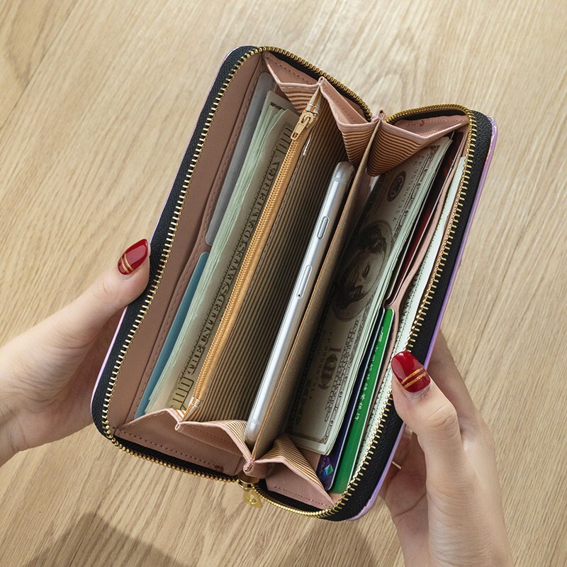 Free Shipping 2025 New Designer Bag Laser Long Wallet For Women New Multifunctional Ladies' Wallet Large Capacity Phone Bag Multi-card Slot Clutc