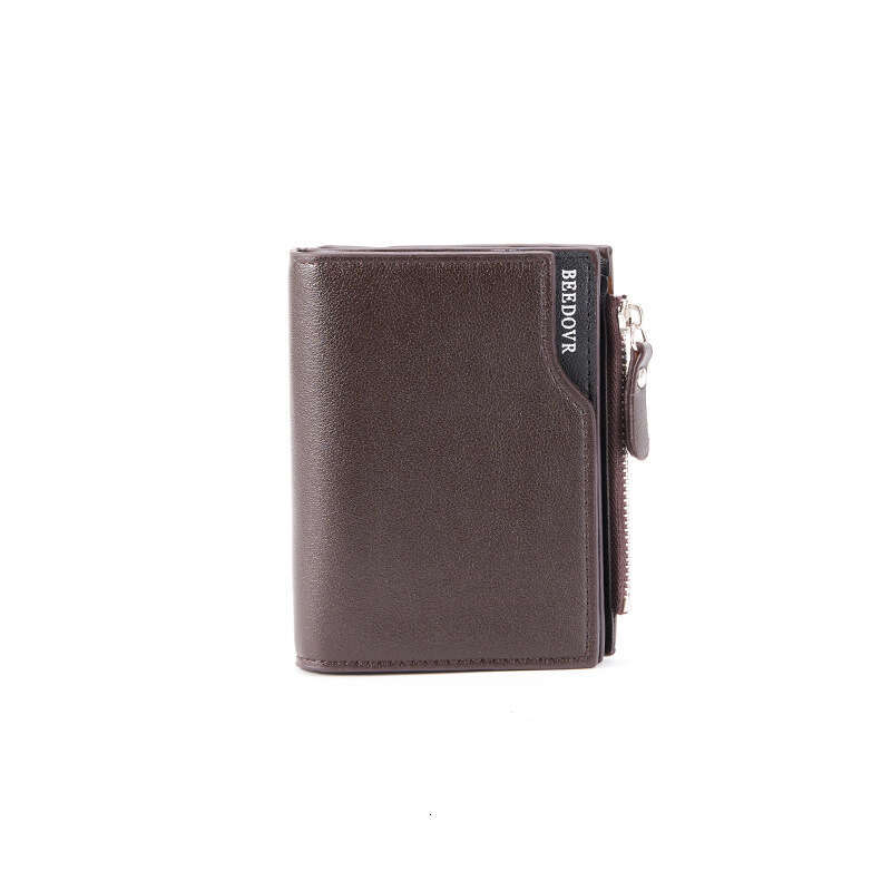 2025 Men's New Zipper Short Wallet Multi-Card Slot Fashion Vertical Mini Snap Coin Purse