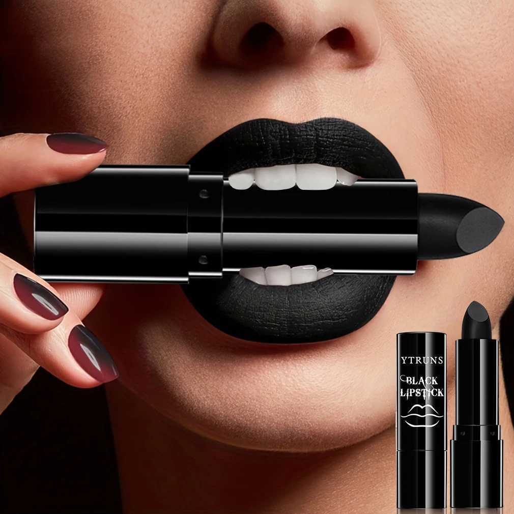 Matte black lipstick long-lasting waterproof no creases Gothic dark makeup party Halloween cosplay makeup XJ250623