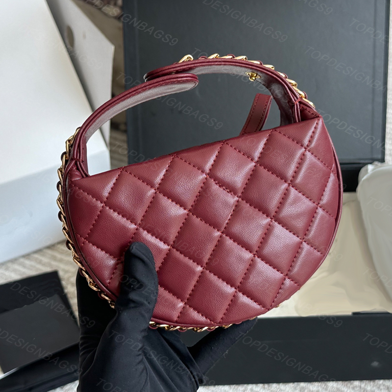 Designer Bags For Women Real Leather Mini Hoop Crescent Bags Lady Luxury Handbags Fashion Pouch Classic Vintage Clutch Mini Tote Bag