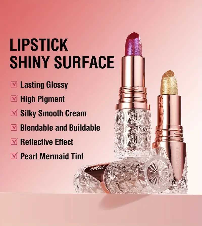 Fine Glitter lipstick quicksand gold lipstick moisturizing silky mermaid girl pink long-lasting waterproof grapefruit orange XJ250623