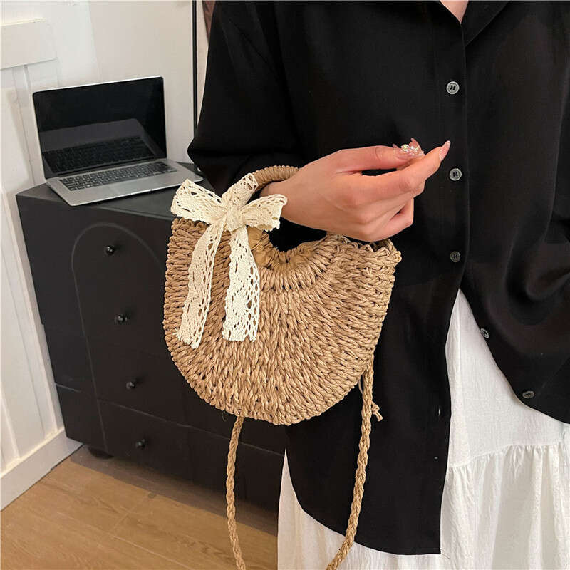 2025 New Trend Casual Spring Summer Large Capacity Shoulder Crossbody Beach Straw Woven Women's Bag