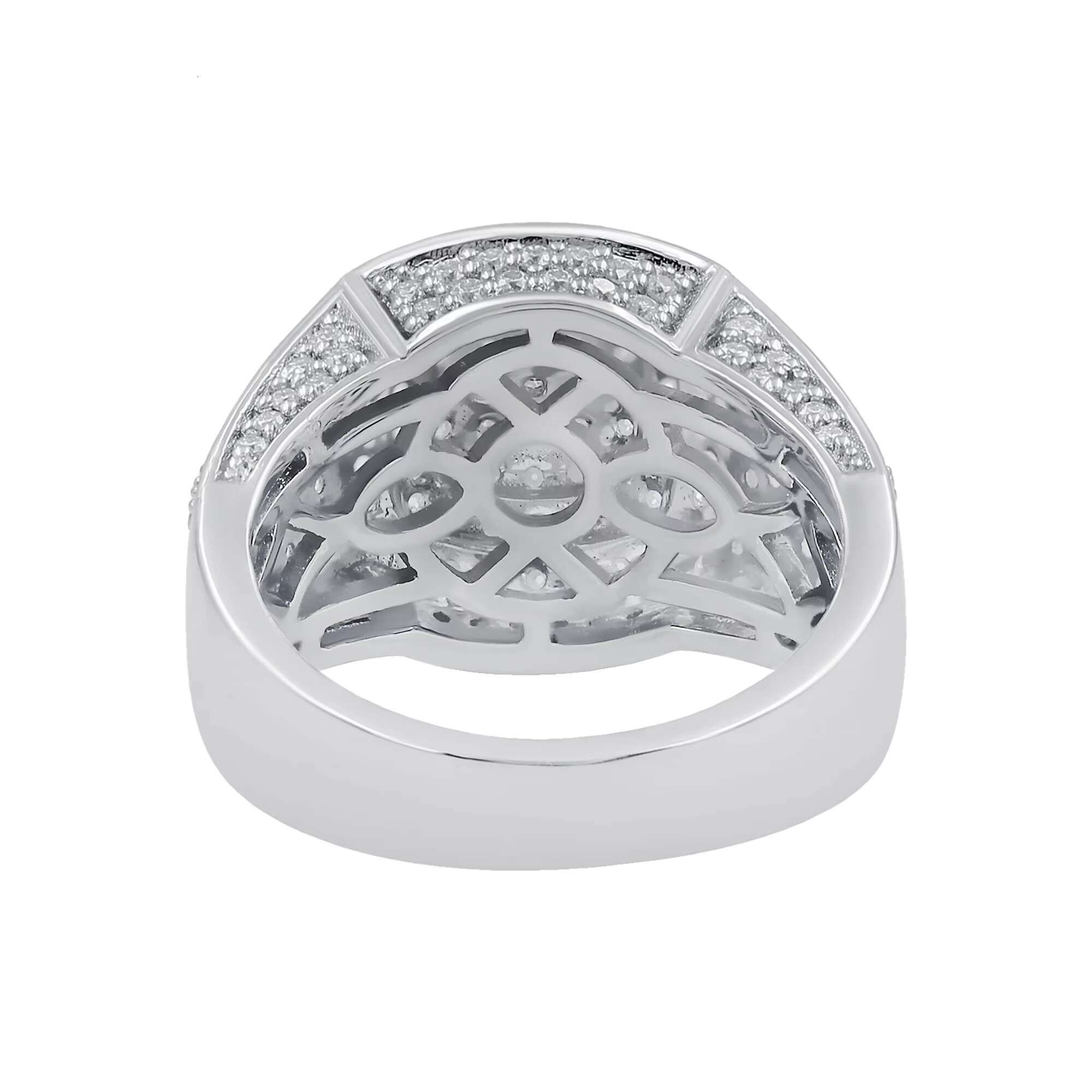 Big Moissanite Iced Out Hip Hop Ring for Men Micro Paved Iced Out Synthetic Diamond Big Hollow Jewelry Gift for Him Boyfriend