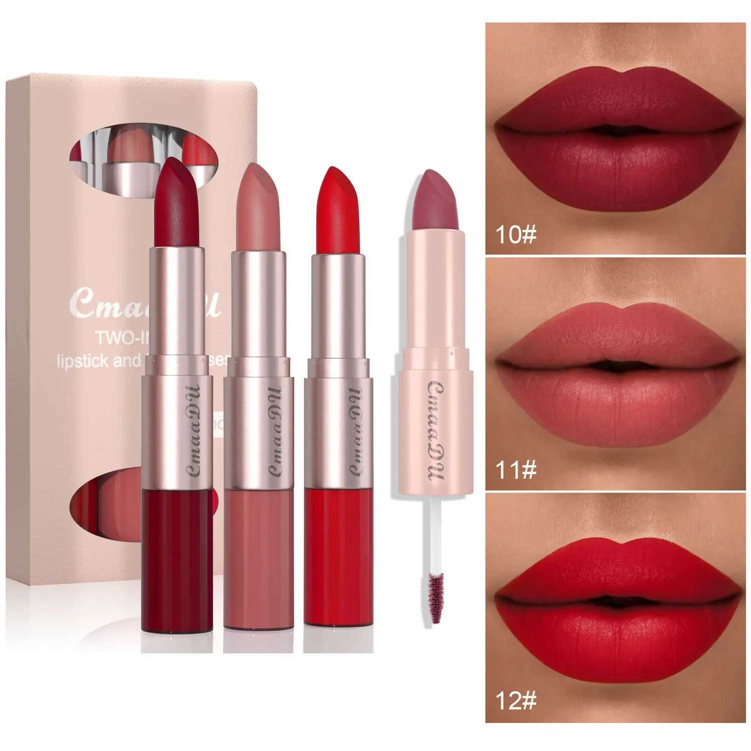 3 PCS Set Double Sided Lipstick Lip Gloss Matte Liquid Lip Tint 24 Hours Water Resistant Korean Cosmetics Makeup For Women XJ250623