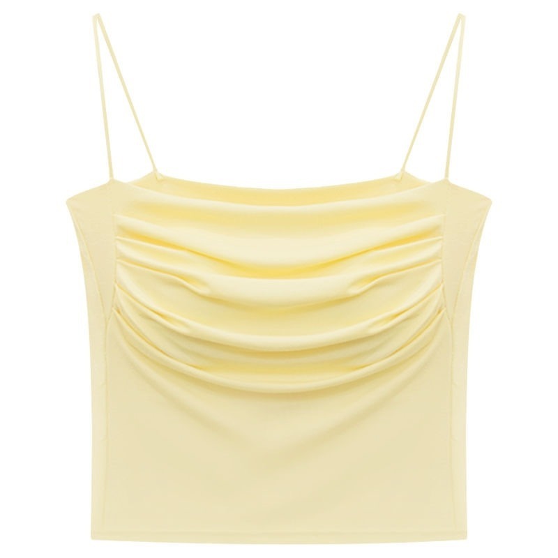 Fashionable Womens Strapless Halter Top Bralette - Pleat Design One-Piece with Breast Pads