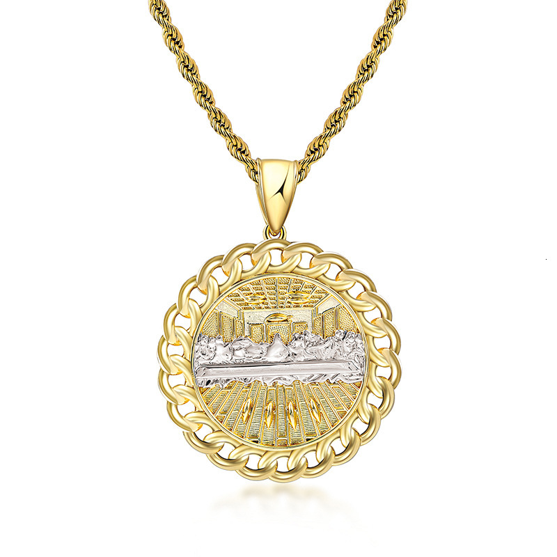 Hip Hop Luxury Jewelry Gold Plated Diamond Inlaid Double Layer Cross Pendant Full Diamond Bling Bling Pendant