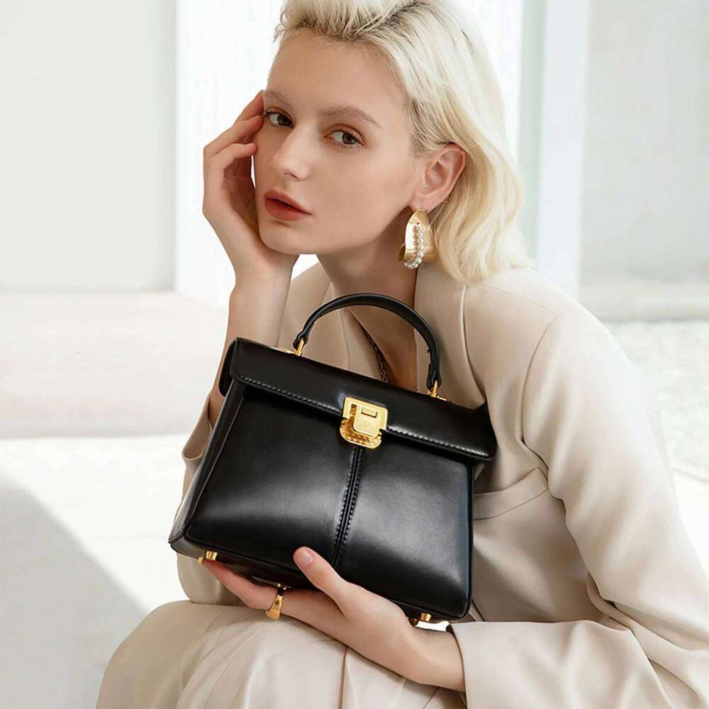 Luxury Bag Itamood-Genuine Leather Handbag For Women, Branded Crossbody Bag, Fashionable And Versatile, Scarf Decor