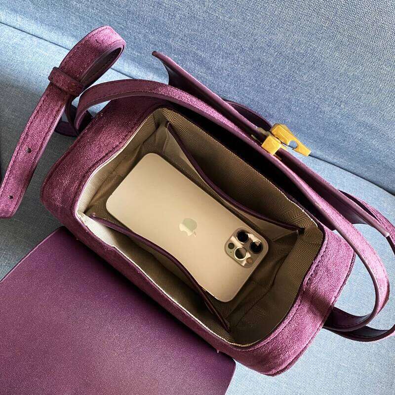 Korean Boston Bags For Women Designer Handbag And Purse 2024 New In Faux Suede Vintage Lock Decoration Small Box Shoulder