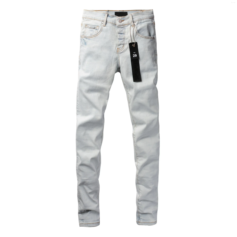 Men's Jeans Top Quality Fashion Men Streetwear White Patch Hole Repair Low Convex Tight Denim Trousers Brandpants