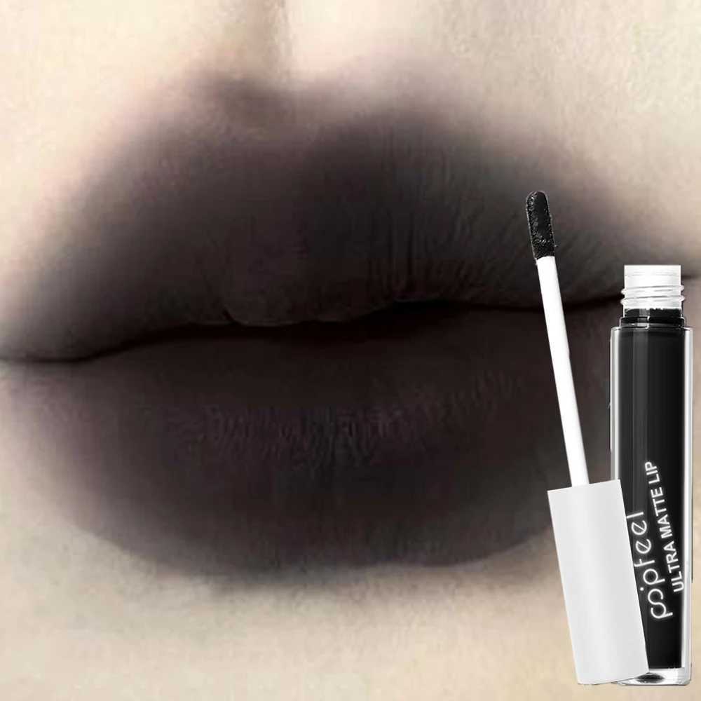 Punk Matte Black Liquid Lipstick Waterproof Long Lasting Party Lip Glaze Personality Velvet Nude Lip Tint Halloween Lip Makeup XJ250623