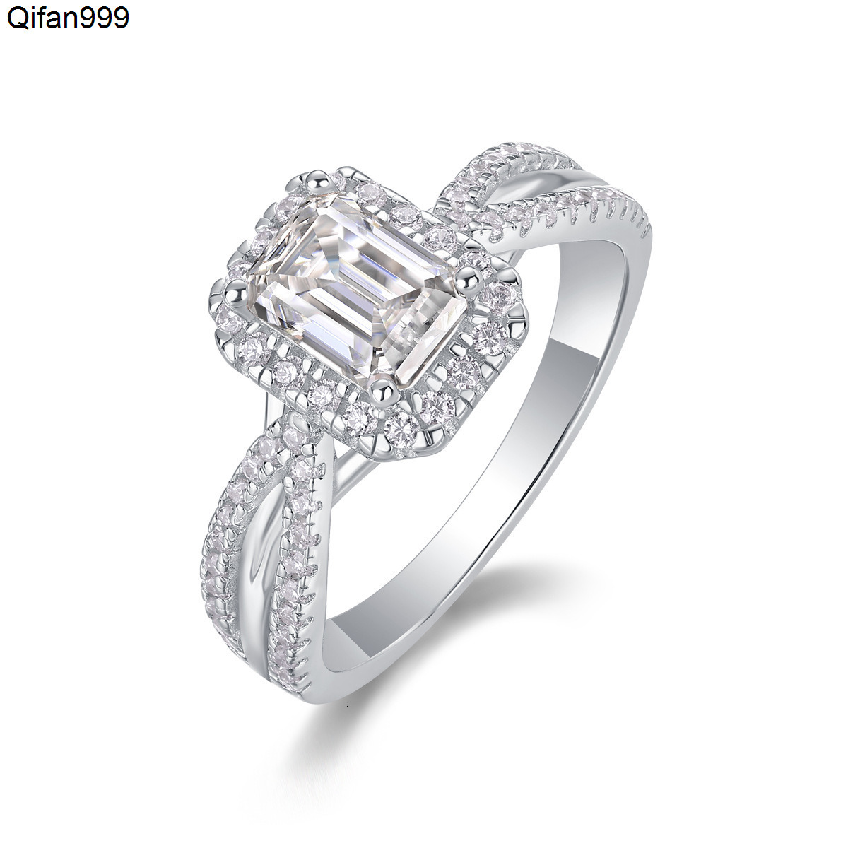 925 Sterling Silver Moissanite Big Diamond Womens Wedding Ring Exquisite Jewelry Design Engagement Gift Party-Trendy