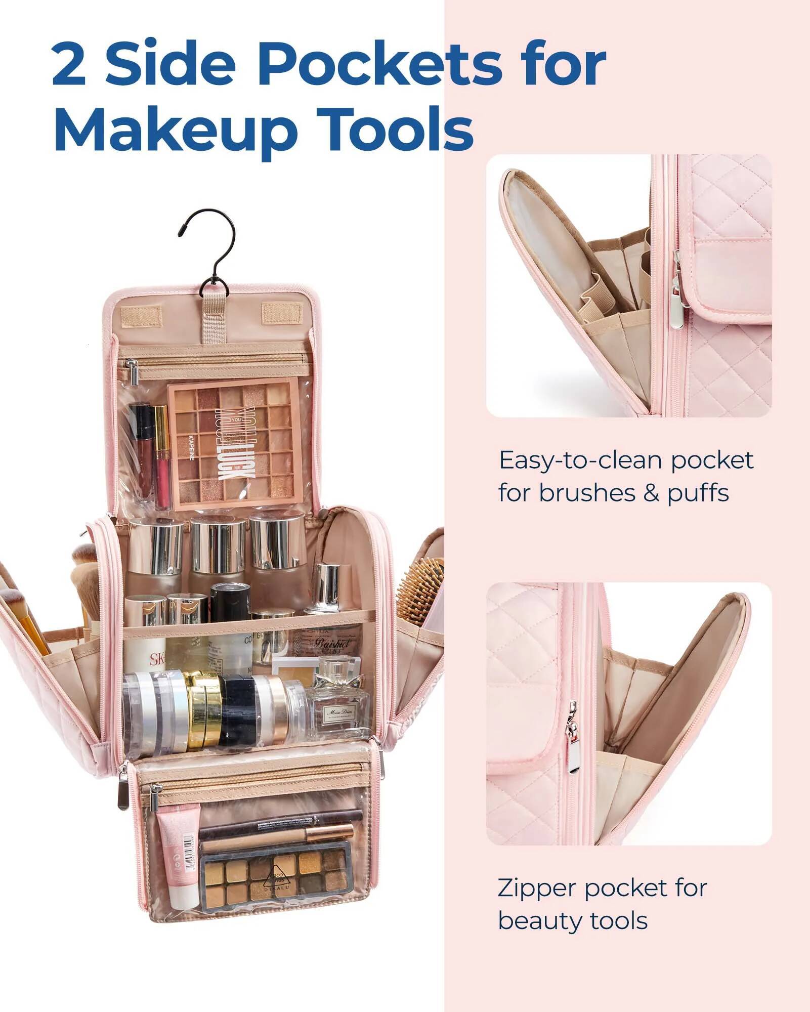 high-quality BAGSMART Women Makeup Bags Travel Waterproof Storage Neceser Hanging Bathroom Wash Cosmetic Bag Toiletries Organizer