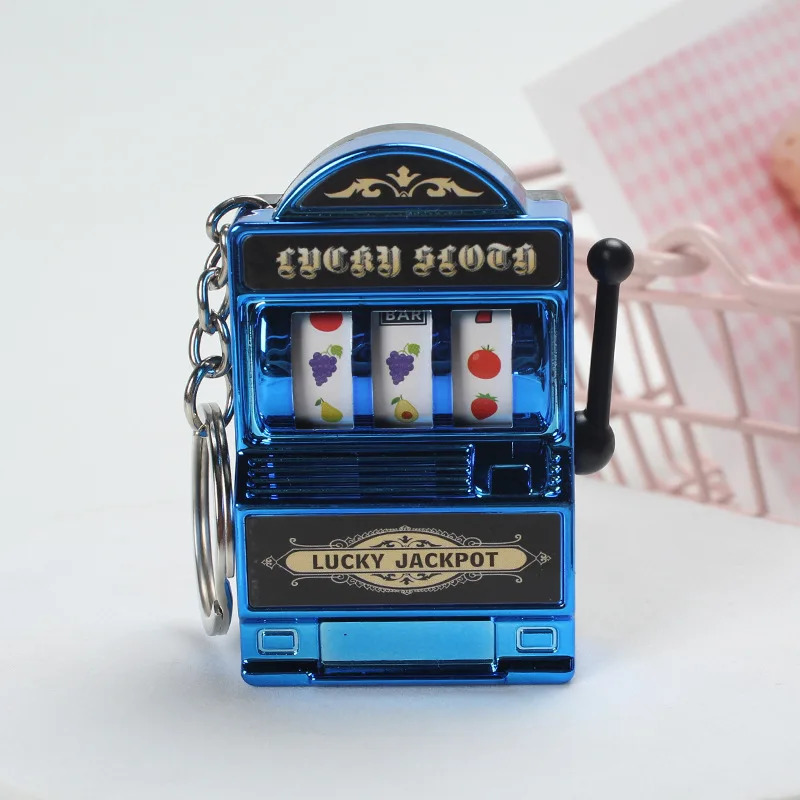 Fruit Slot Machine Keychain Lucky Charm Jackpot Keychains Mini Casino Pendant Bag Charm Novelty Gifts for s Adults 250619