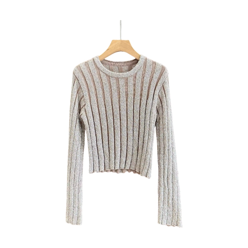 BC Designer dress Suits set for woman elegant Sleeve Knitted Top with Beads and Elastic Round Neck