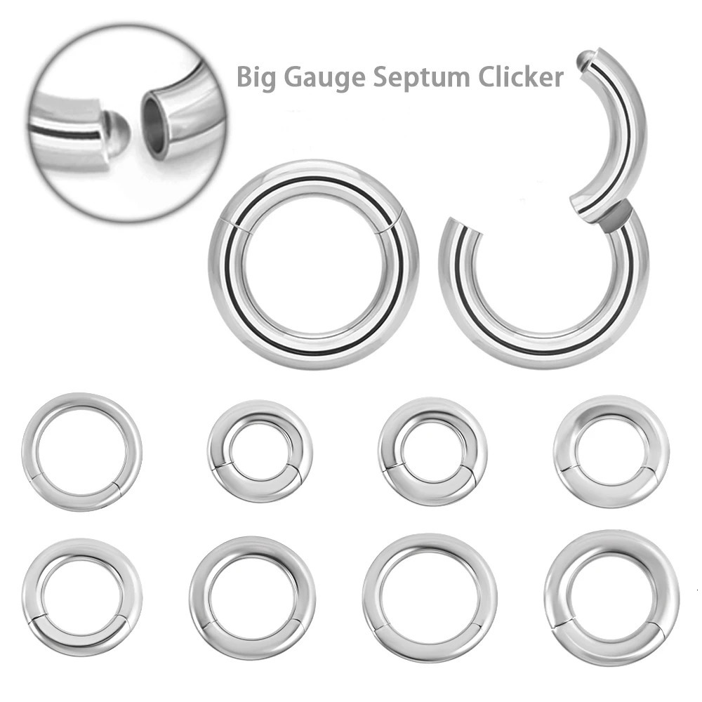 1PC Steel Septum Clicker Segment Hinged Ring Nose Eyebrow Lip Hoop Ear Cartilage Tragus Helix Lobe Piercing Jewelry 250613