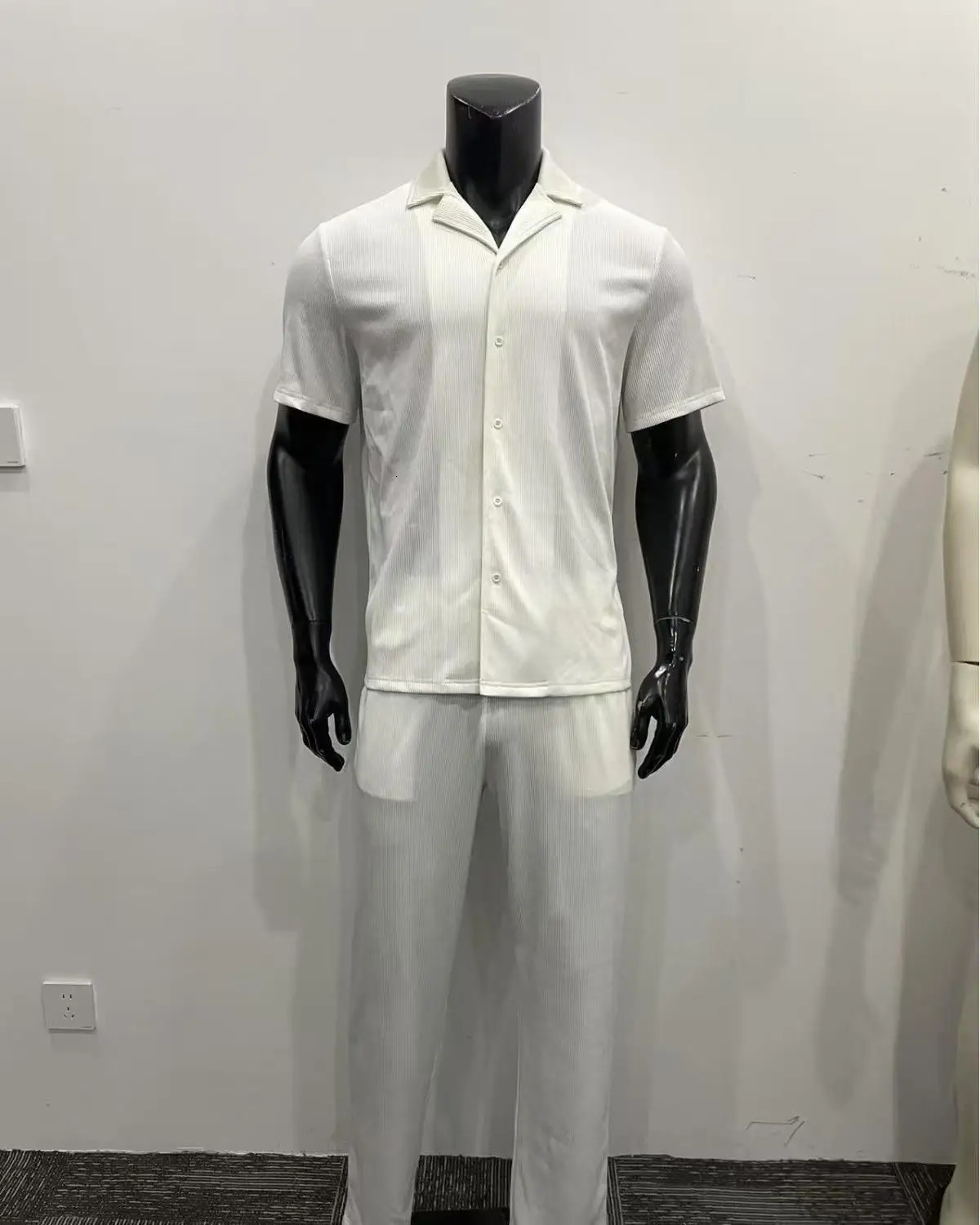 Mens Sportswear Set Solid Color Fashion Casual Short Sleeve Long Pants Two-Piece Suit Pure Color Leisure Sportswear 250617