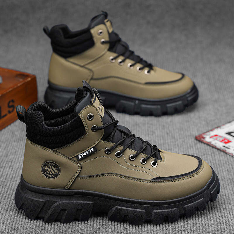 Autumn High-Top Martin Men's Work Shoes Trendy Versatile Thick-Soled new British Style Hiking Ankle Boots