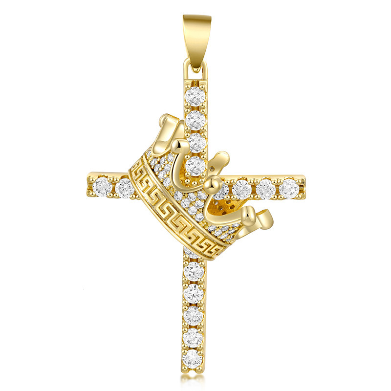 Luxury Moissanite Jewelry Luxury Diamond Inlaid Cross Hip Hop Necklace Niche Unique Choker Pendant Men's Accessory