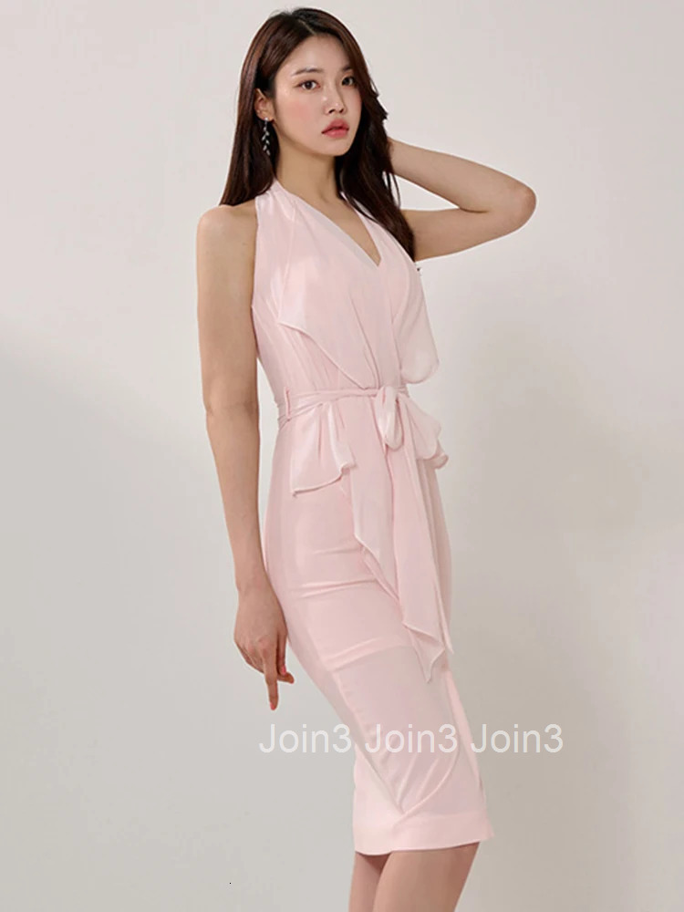 Korean Fashion Summer Evening Dress Women Ladies Clothes Elegant Chic Sexy Halter Backless Slim Midi Party Prom Mujer Vestidos