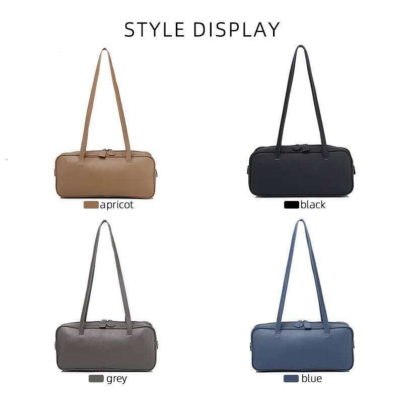 Layer Cowhide Ladies Rectangular Handbag Top Hand Genuine Leather Elegant One Shoulder Pillow Underarm Bag 2025 New