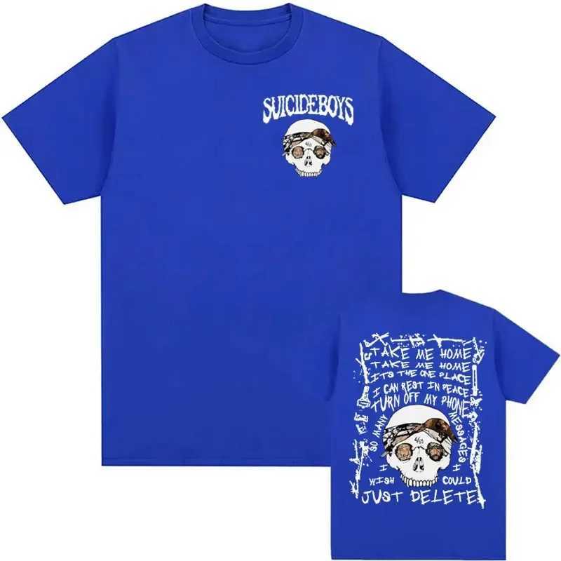 Large Size Cotton Suicide Boy Skull Print T-shirt Retro Suicideboys Boys Now The Moons Rising Album Mens Retro 90s T-shirt X250623
