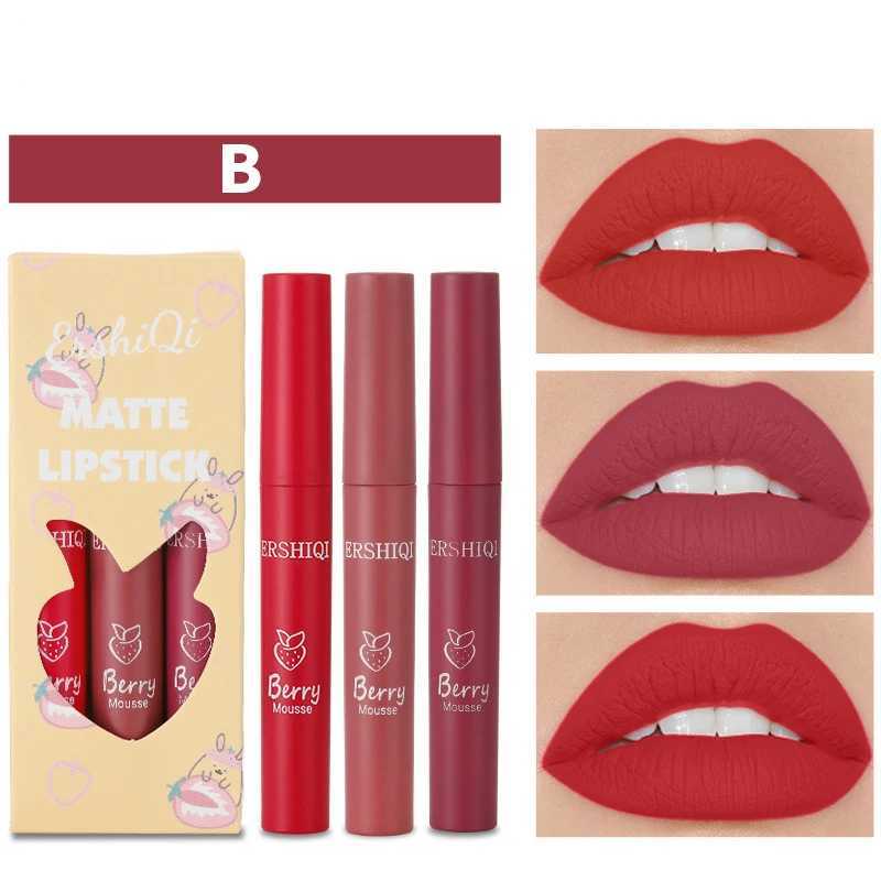 3Colors/set Matte Lipgloss Wholesale Cheap Liquid Lipstick Kit Makeup Lip Gloss Set Long Lasting Sexy Nude Lipstick Makeup XJ250623