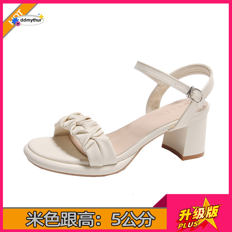 Versatile Sandals for Women 2025 Summer New Fairy Style Chunky Heel Open Toe Women's Shoes Fashionable One-Strap High Heels ddmythur