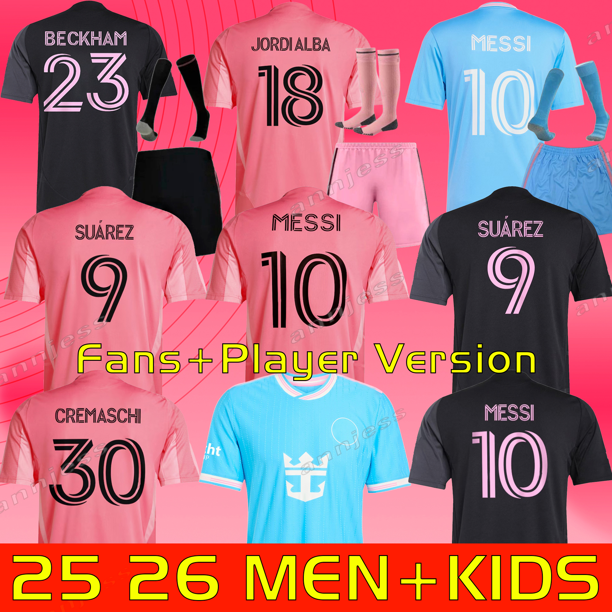 2025 2026 Inters Soccer Jerseys CF MESSIS SUAREZ 25 26 men kids Kit Miamis Football shirts Player Fans version uniform SERGIO