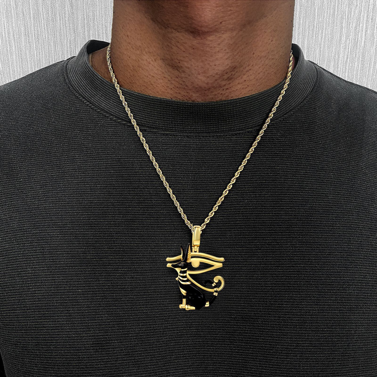 Luxury Brand Hip Hop Horus Eye Men's Pendant Personalized Versatile Niche Design Premium Statement Necklace