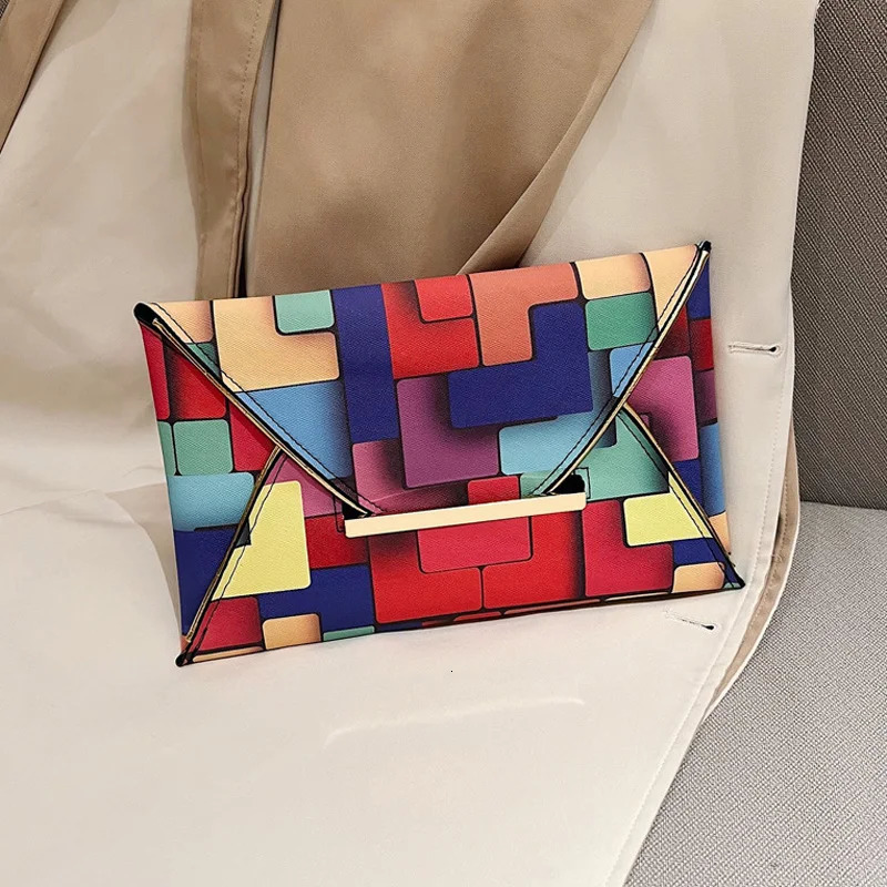 Fashion Rainbow Color Clutch Bags For Women Handbags And Purses Envelope Hand Bag Ladies Phone Pocket 250617