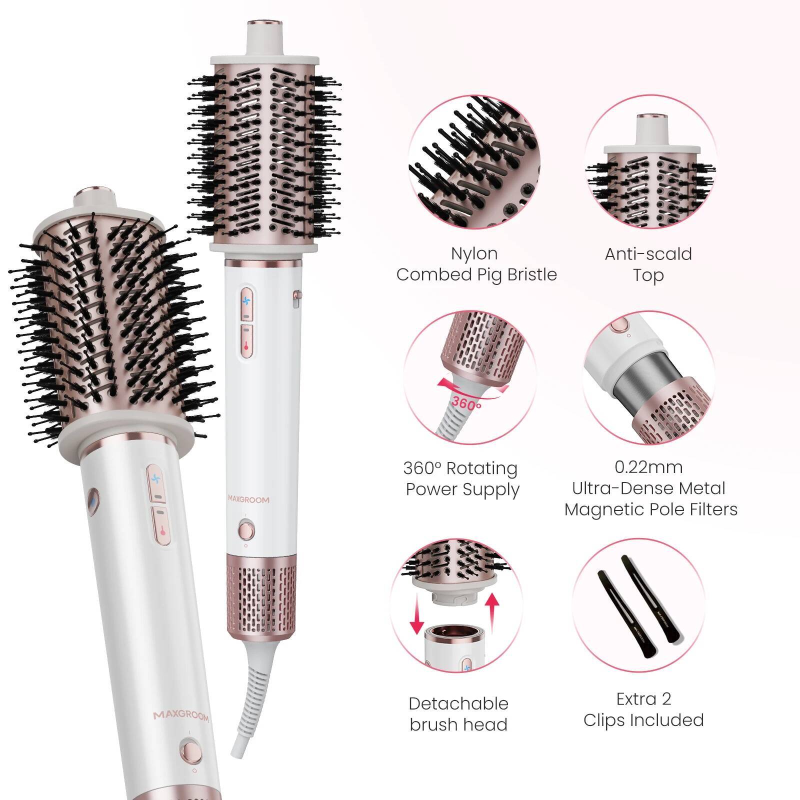 MAXGROOM High-Speed 110000 RPM Fast Dry Hair Care Styling Blow Dryer Brush Negative Ion HairDryer Multi Styler