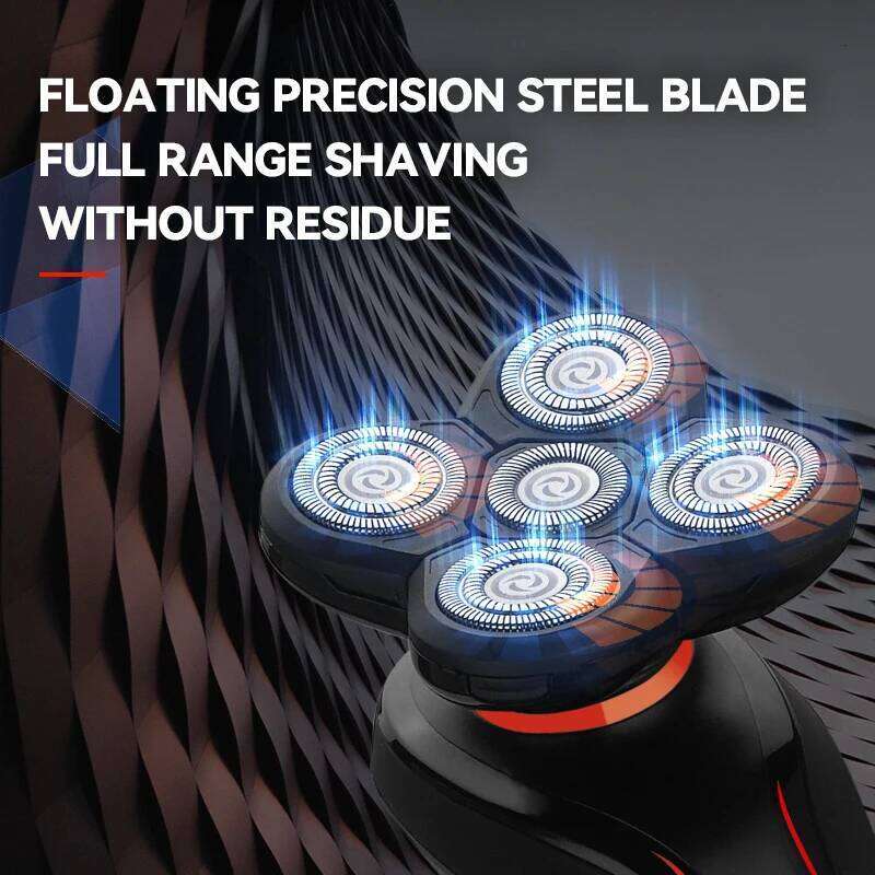 Kemei Mens Electric Razor Rechargeable Rotary Shavers Floating Shaving 5 Blades Bald Head Gifts For Husband Boyfriend