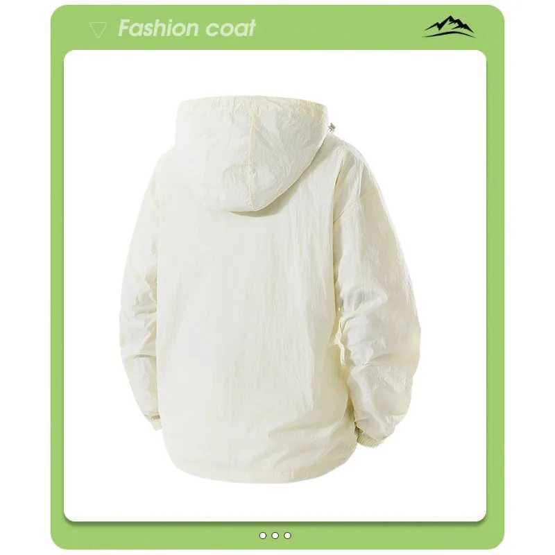 New Summer Men Hooded Large Size M-XL Sunscreen Clothing Mens Fashion Outdoor Light Breathable UPF50+ Couple Skin Jacket W250623
