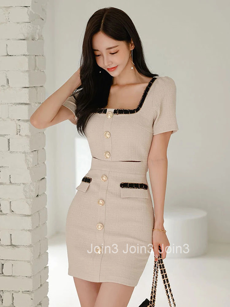 Summer Fashion Vintage Square Collar Pencil Short Dress Women Clothes Elegant Lady Casual Hollow Sexy Short Sleeve Slim Vestidos