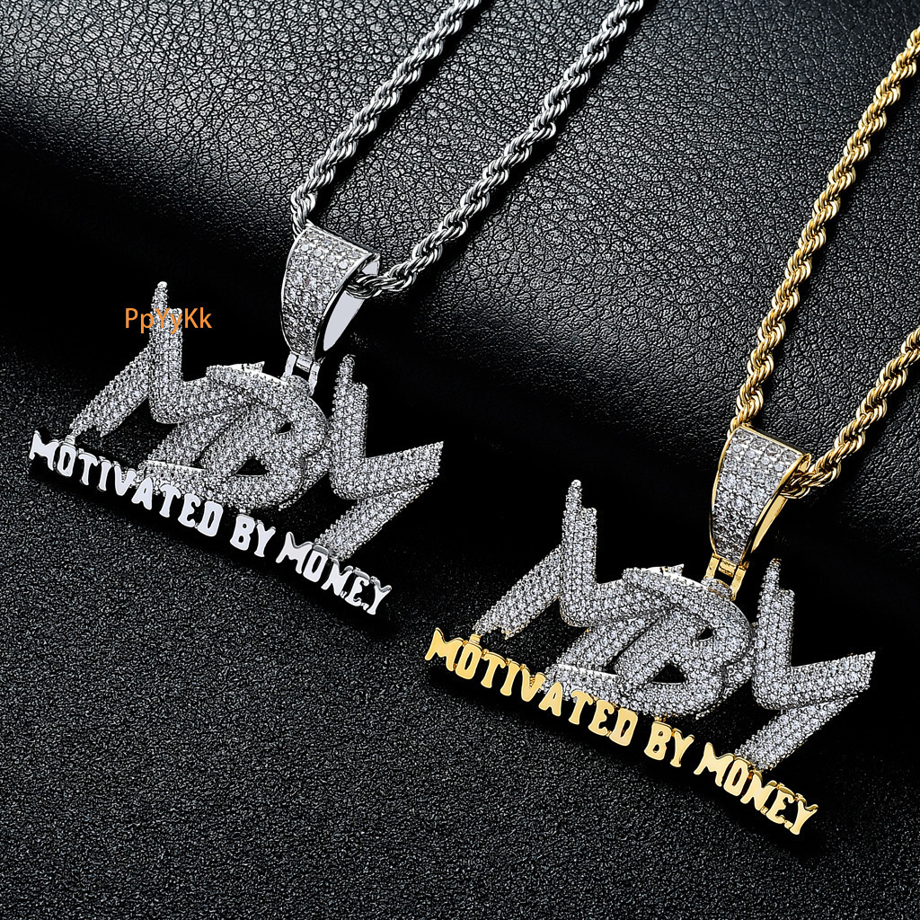 Men Hip Hop Necklace MBM Pendant Iced Out Trendy Brand Moissanite Necklace Pass the diamond tester