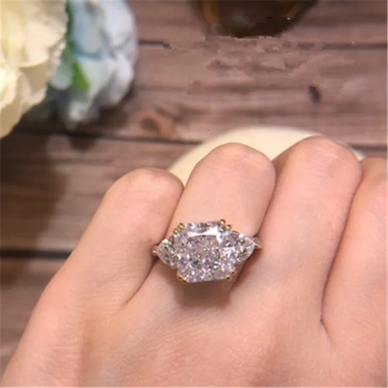 CC Fine Jewelry Rings For Women Yellow Cubic Zirconia Wedding Engagement Ring Silver Color Drop CC1665 250617