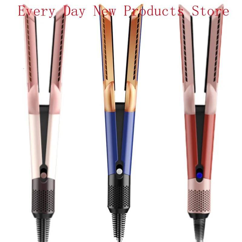 2 IN 1 Professional Straightener & Dryer Heat-Up Hair Flat Iron, Negative Ion Iron Long-Lasting Styling Tool
