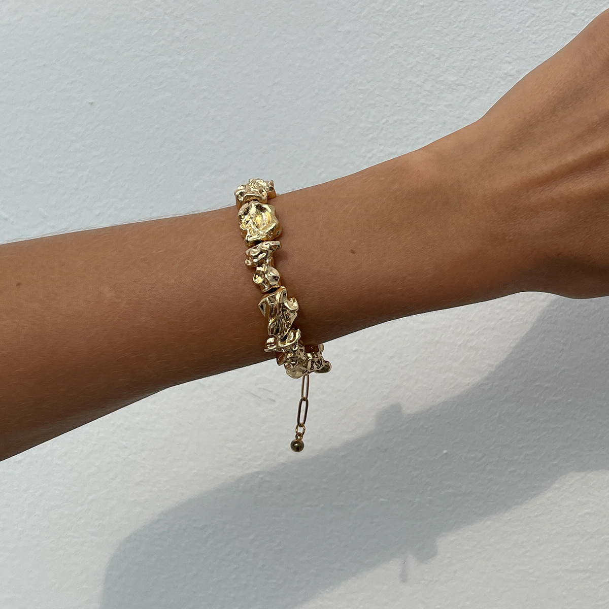 Minimalist INS Style Irregular Liquid Alloy Fashion Wrinkled Lava Choker Necklace